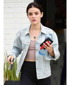 Lucy Hale Blue Denim Jacket In Los Angeles