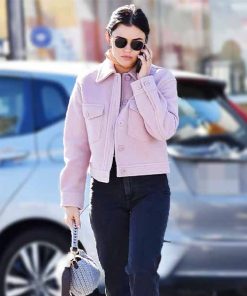 Lucy Hale Casual Pink Wool Jacket for Women