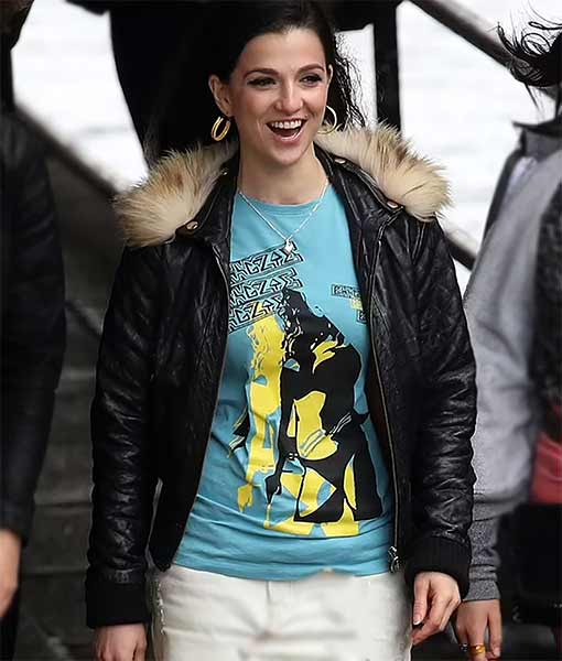 Marisa Abela Back To Black 2024 Amy Winehouse Black Leather Jacket