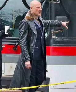 Mark Strong Shazam Dr Thaddeus Sivana Black Leather Coat