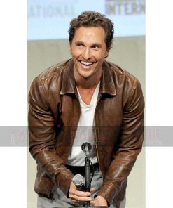 Alternative view of Matthew McConaughey Waxed Brown Leather Jacket