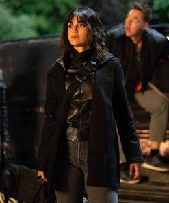 Melissa Barrera Abigail 2024 Black Wool Coat