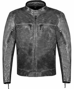 Black Vintage Cafe Racer Leather Jacket