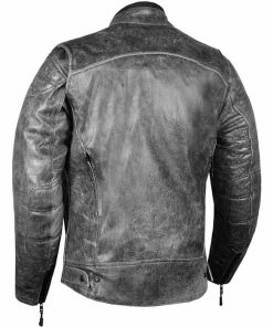 Alternative view of Black Vintage Cafe Racer Leather Jacket