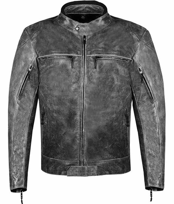 Black Vintage Cafe Racer Leather Jacket