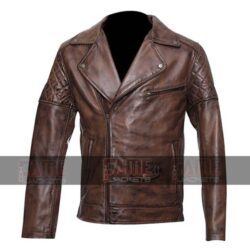 Mens Brown Leather Motorcycle Cafe Racer On Sale