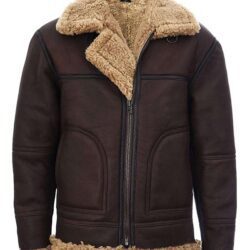 Brown Aviator Jacket of WW2 In Real Brown Buffalo Leather