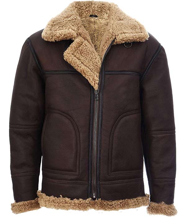 Brown Aviator Jacket of WW2 In Real Brown Buffalo Leather
