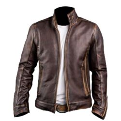 X-Men Vintage Cafe Racer Biker Real Brown Distress Leather Jacket