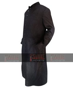 Alternative view of Mens Black Full Length Wool Warm Coat For Winters