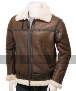 Flight Jacket With Faux Fur Winter Leather Jacket