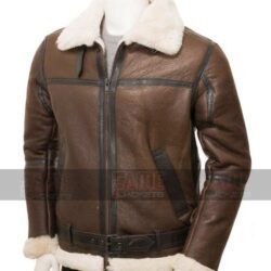 Flight Jacket With Faux Fur Winter Leather Jacket