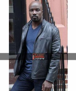 The Defenders Luke Cage as Mike Colter Black Leather Biker Jacket