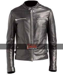 Alternative view of The Defenders Luke Cage as Mike Colter Black Leather Biker Jacket