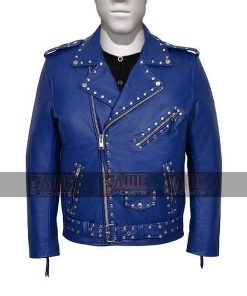 New Style Blue Designer Punk Moto Jacket