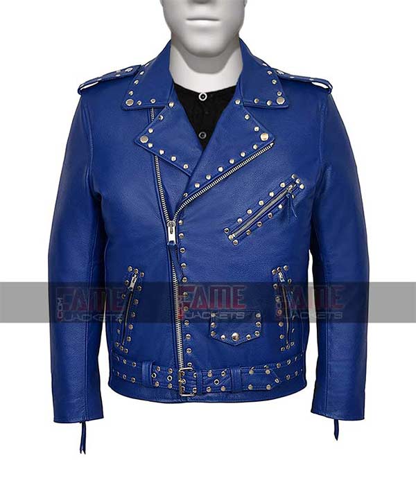 New Style Blue Designer Punk Moto Jacket