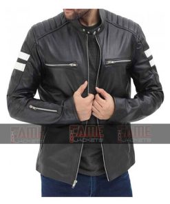 Alternative view of Mens Black Brando Cafe Racer In Real Leather