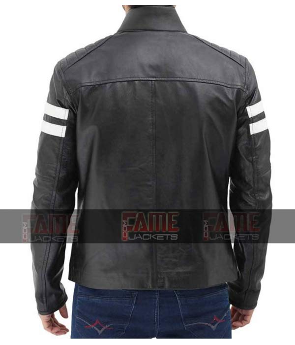 Mens Black Brando Cafe Racer In Real Leather - Image 4