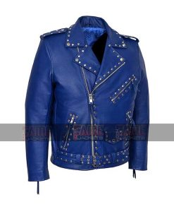 Alternative view of New Style Blue Designer Punk Moto Jacket