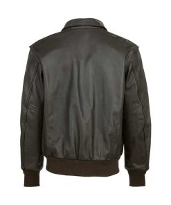 Alternative view of Mens Vintage Lambskin A2 Flight Brown Bomber Leather Jacket