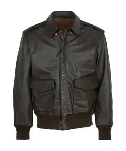 Mens Vintage Lambskin A2 Flight Brown Bomber Leather Jacket