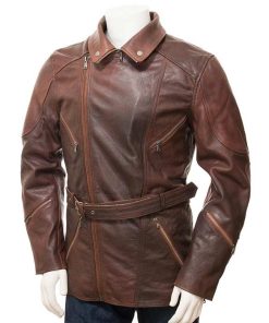 Alternative view of Unisex Brown Real Leather Long Jacket