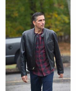 Alternative view of John Reese Black Leather Jacket For Men