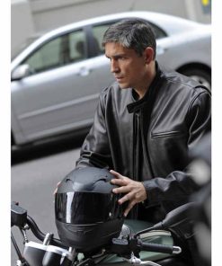 John Reese Black Leather Jacket For Men