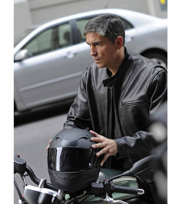 John Reese Black Leather Jacket For Men