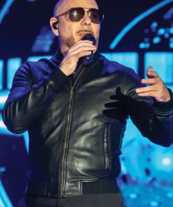Pitbull Black Bomber Leather Jacket