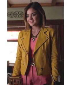 Lucy Hale Pretty Little Liars Yellow Leather Jacket