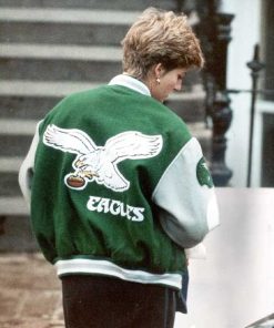 Alternative view of Princess Diana Philadelphia Eagles Letterman Varsity Jacket