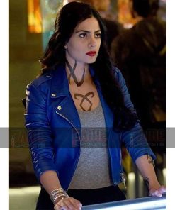 Shadow Hunters Isabelle Sheepskin Blue Leather Jacket