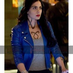 Shadow Hunters Isabelle Sheepskin Blue Leather Jacket