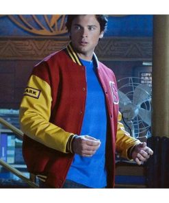 Alternative view of Clark Kent Crows Letterman Bomber Jacket