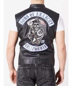 Alternative view of Charlie Hunnam SOA Sons of Anarchy Black Leather Vest