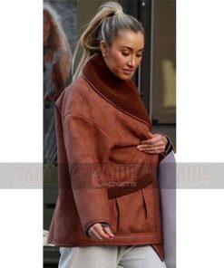 Sophie Habbo Brown Suede Leather Winter Jacket