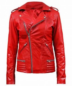 Alternative view of Madelaine Petsch Red Southside Serpent Jacket