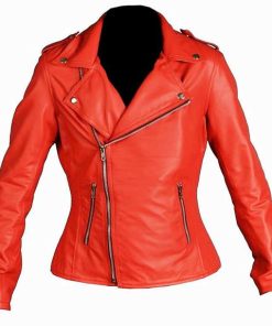 Alternative view of Southside Serpents Cheryl Blossom Women's Red Leather Biker Jacket
