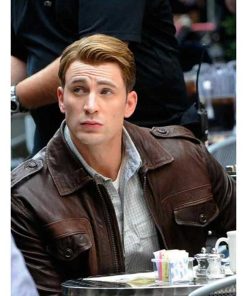 Captain America Brown Leather Biker Jacket