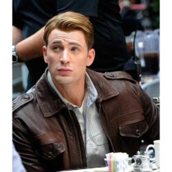 Captain America Brown Leather Biker Jacket
