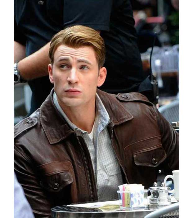 Captain America Brown Leather Biker Jacket