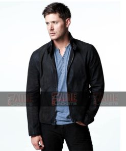Supernatural Dean Winchester Mens Black Biker Cafe Racer Jacket