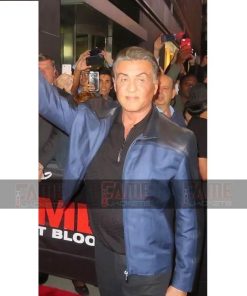 Alternative view of Sylvester Stallone Rambo Last Blood Blue Leather Jacket