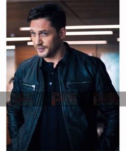 Eddie Brock Venom Black Leather Moto Jacket