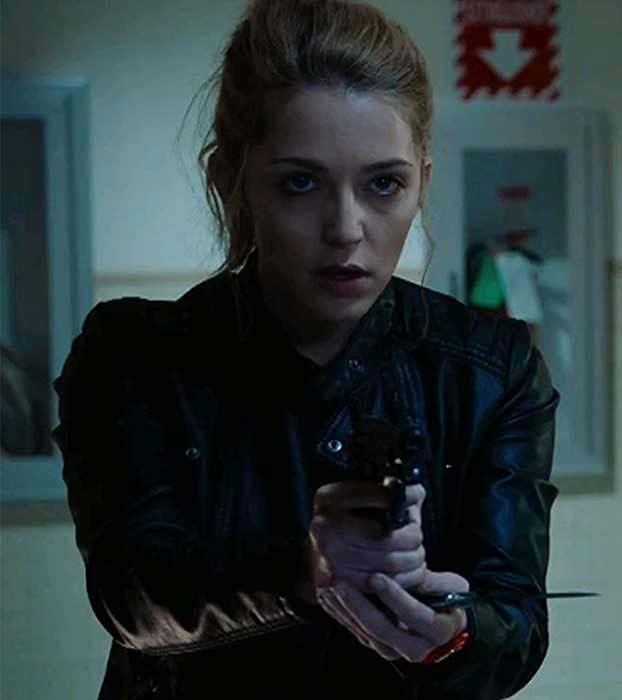 Tree Gelbman Happy Death Day Jessica Rothe Black Leather Jacket