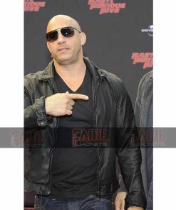 Vin Diesel Fast & Furious Mens Black Buffalo Cafe Racer Leather Jacket