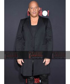 Vin Diesel Men's Black Double Breasted Car Coat