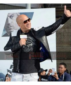 Vin Diesel In Real Leather Retro Moto Jacket