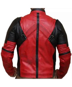 Alternative view of Wade Wilson Deadpool Distressed Biker Leather Jacket